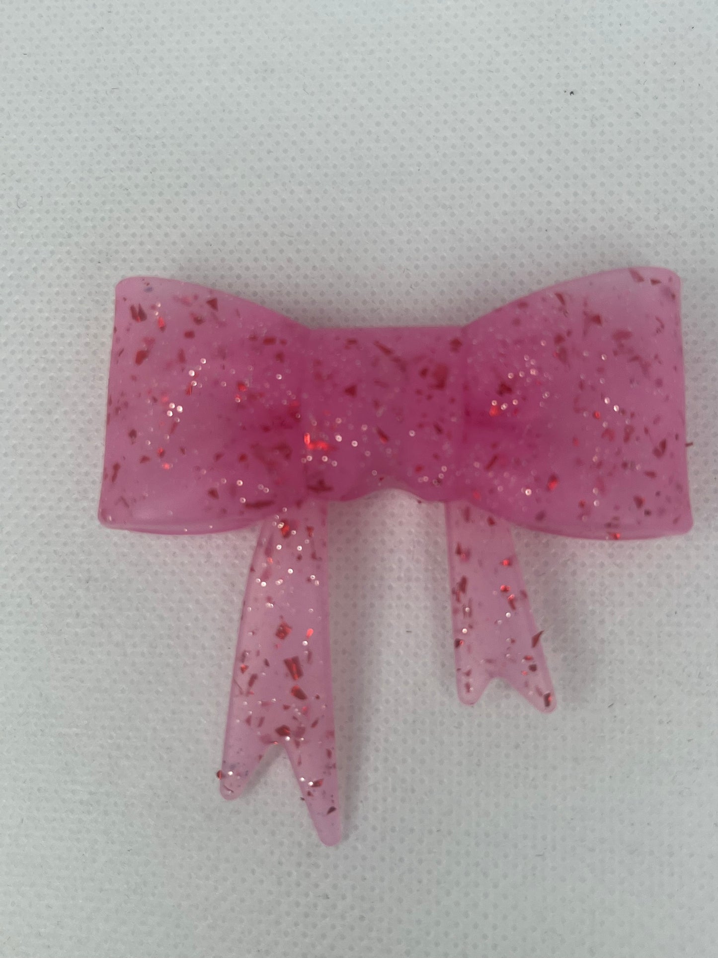 Pink with red glitter silicone bow