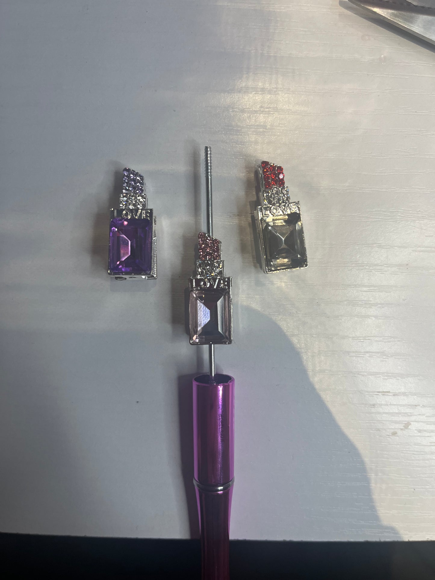 Fancy metal lipstick beads