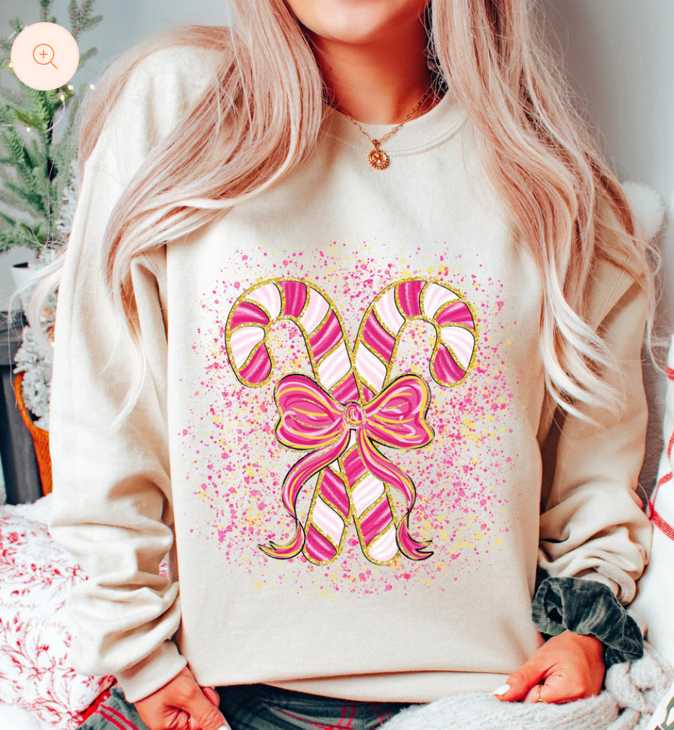 PINK CANDYCANE glitter transfer