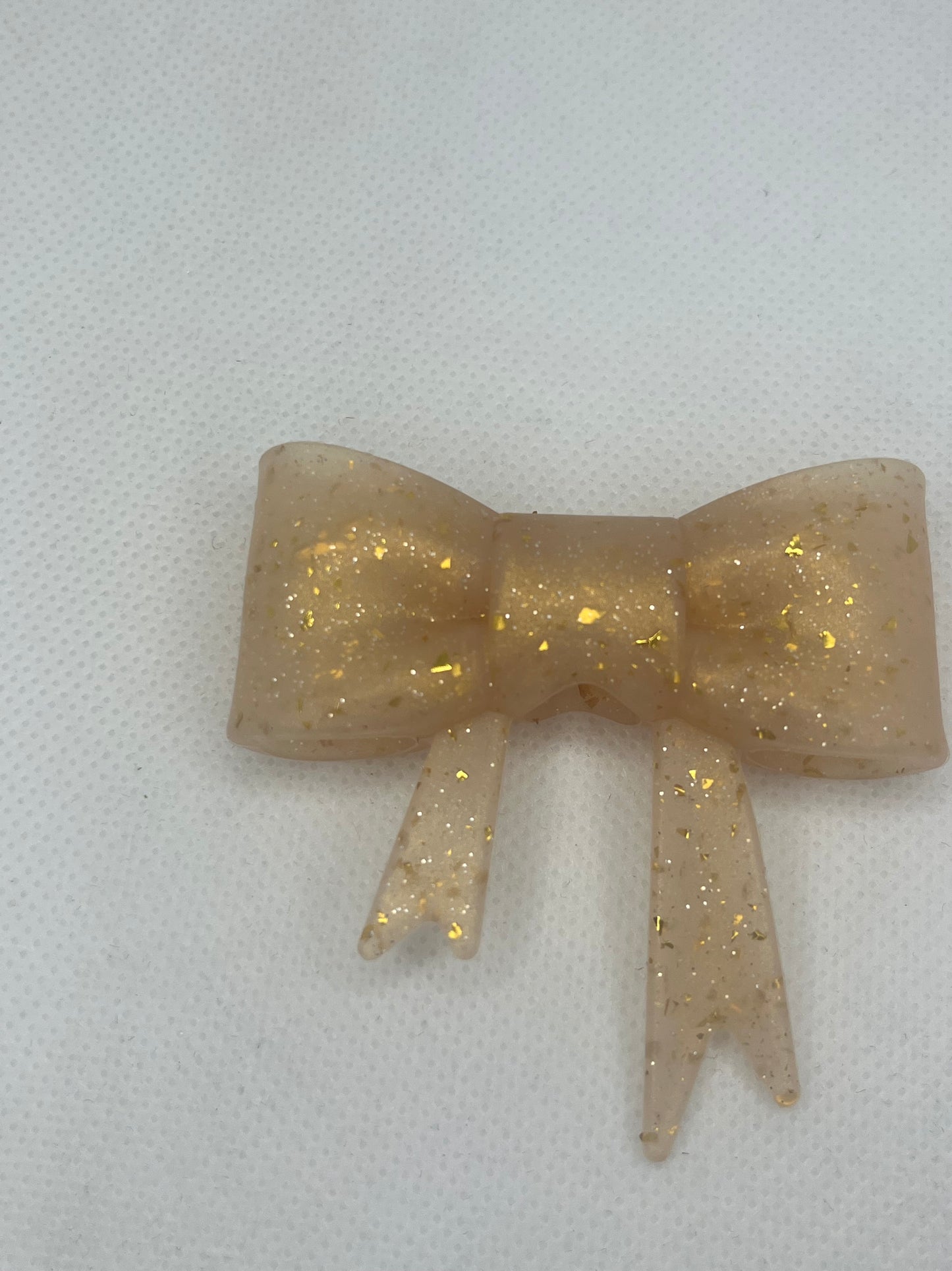 Gold glitter silicone bow