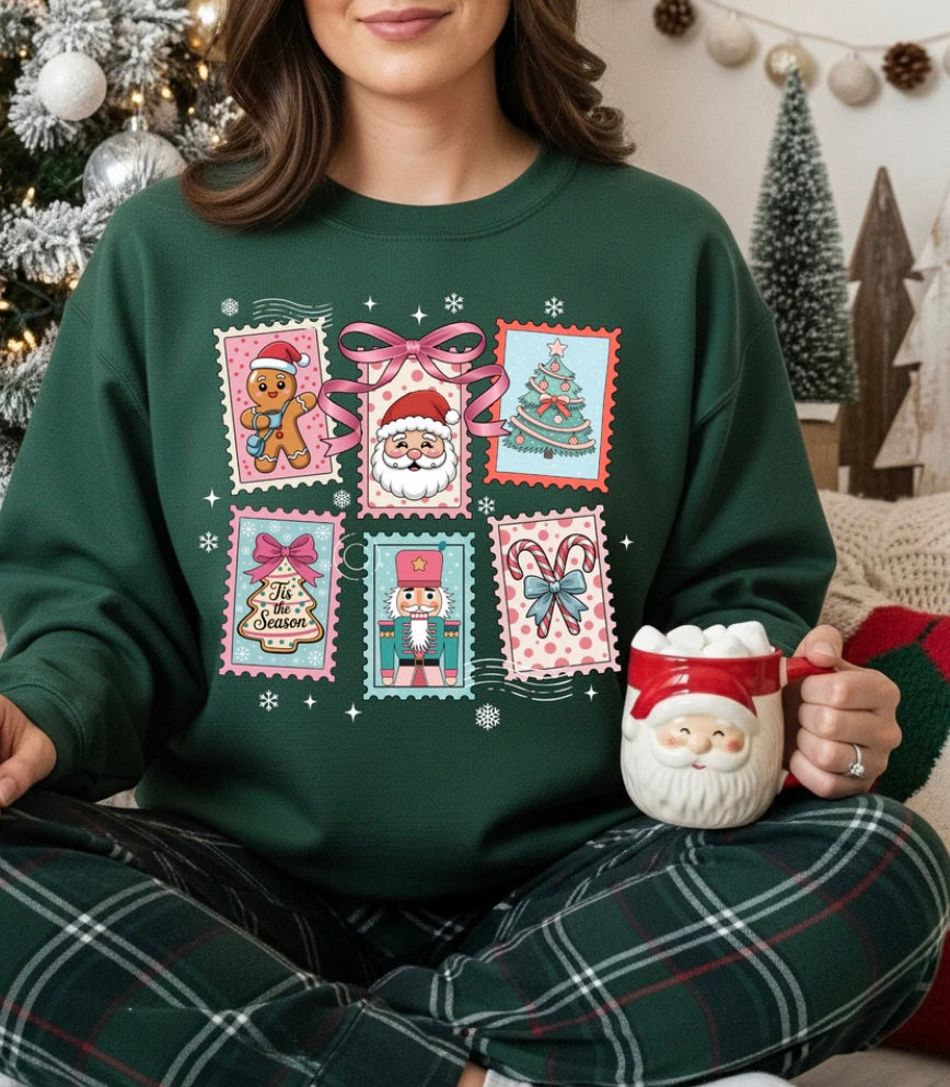 SANTA POSTAGE GLITTER TRANSFER