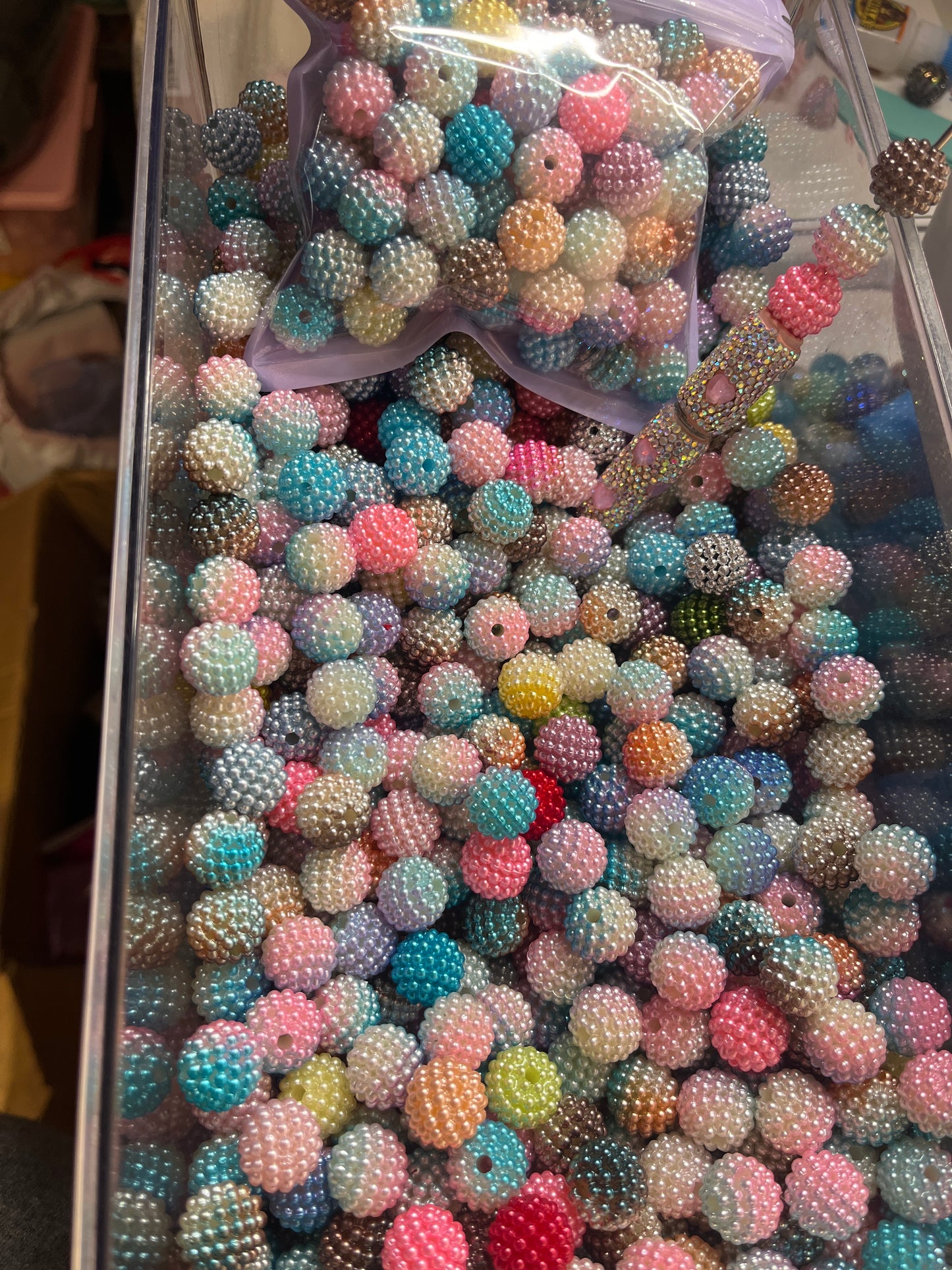 Mixed bumpy beads size 15mm