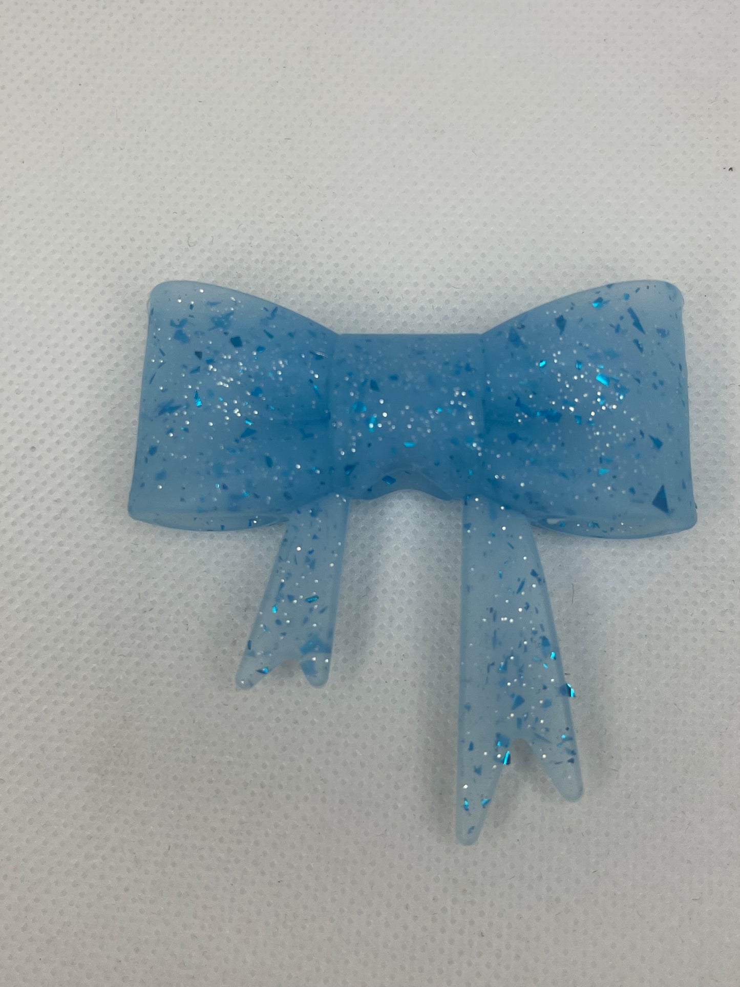 Blue glitter silicone bow
