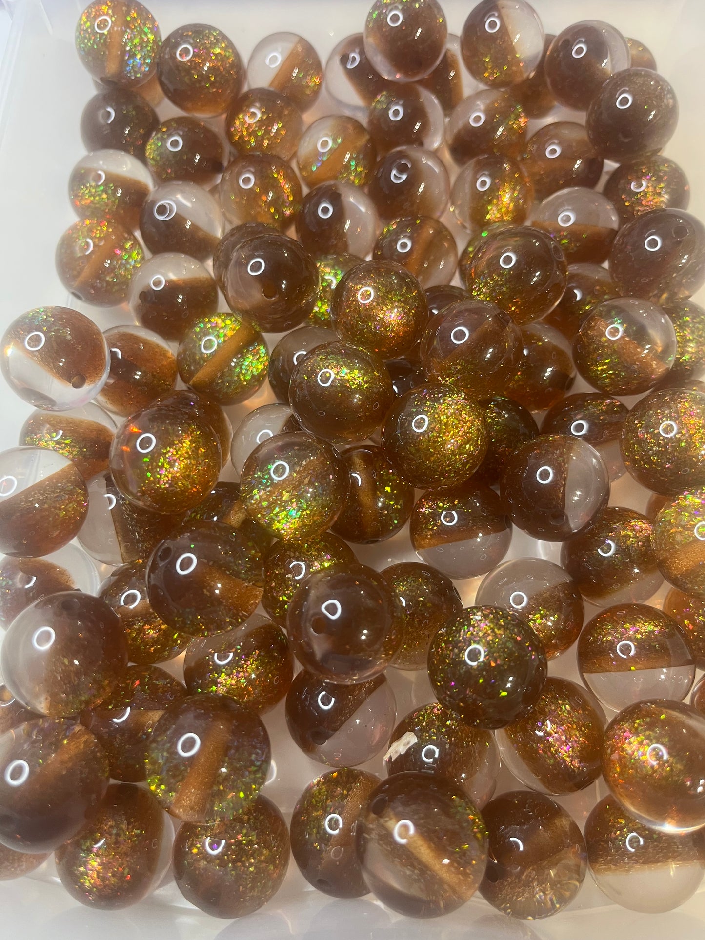 20mm glitter beads by type sold individually