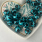 15mm teal cow silicone beads