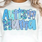 AUTISM MAMA BLUE GLITTER TRANSFER