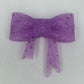 Purple glitter silicone bow