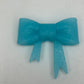 Blue with silver glitter silicone bow
