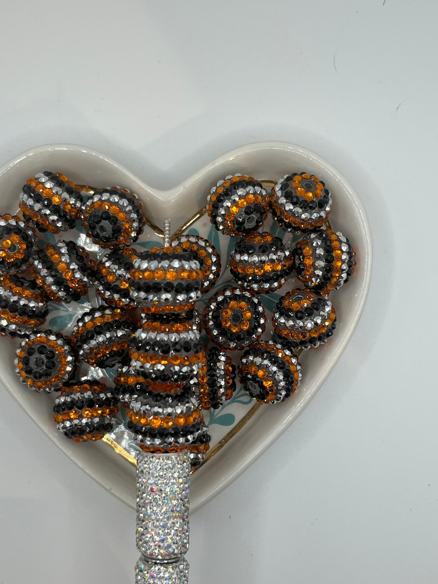 Striped Halloween 20mm rhinestone sold individually
