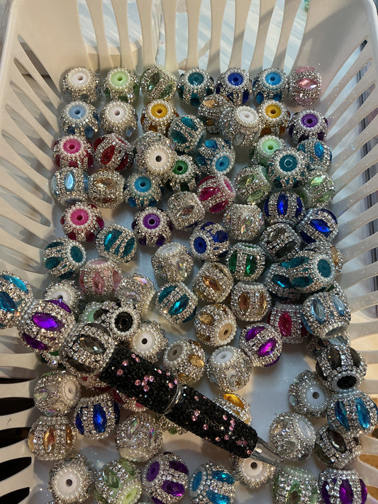 20mm fancy beads mixed color 5 pk (f1)