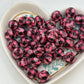 Pink checker snowflake liquid 15mm beads sold individually