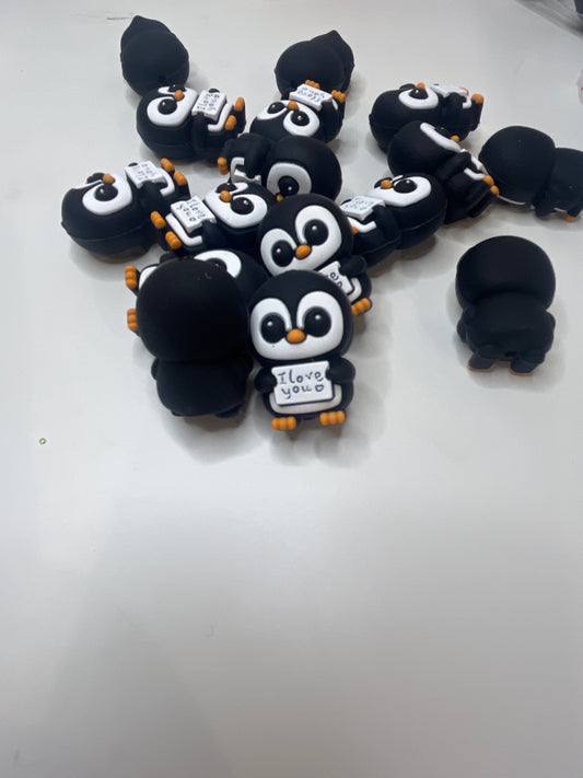 3d I love you penguin