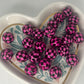 15MM bright pink checkered bead