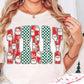 Merry checker santa glitter screen print