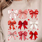 RED BOW GLITTER TRANSFER