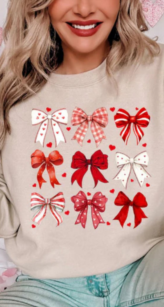 RED BOW GLITTER TRANSFER