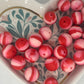 15mm pink red swirl silicone bead