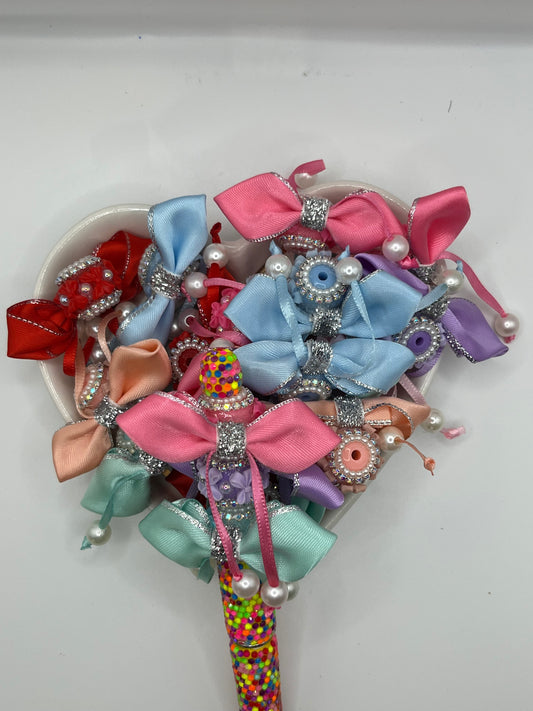 Fancy bows with pearls 2pack