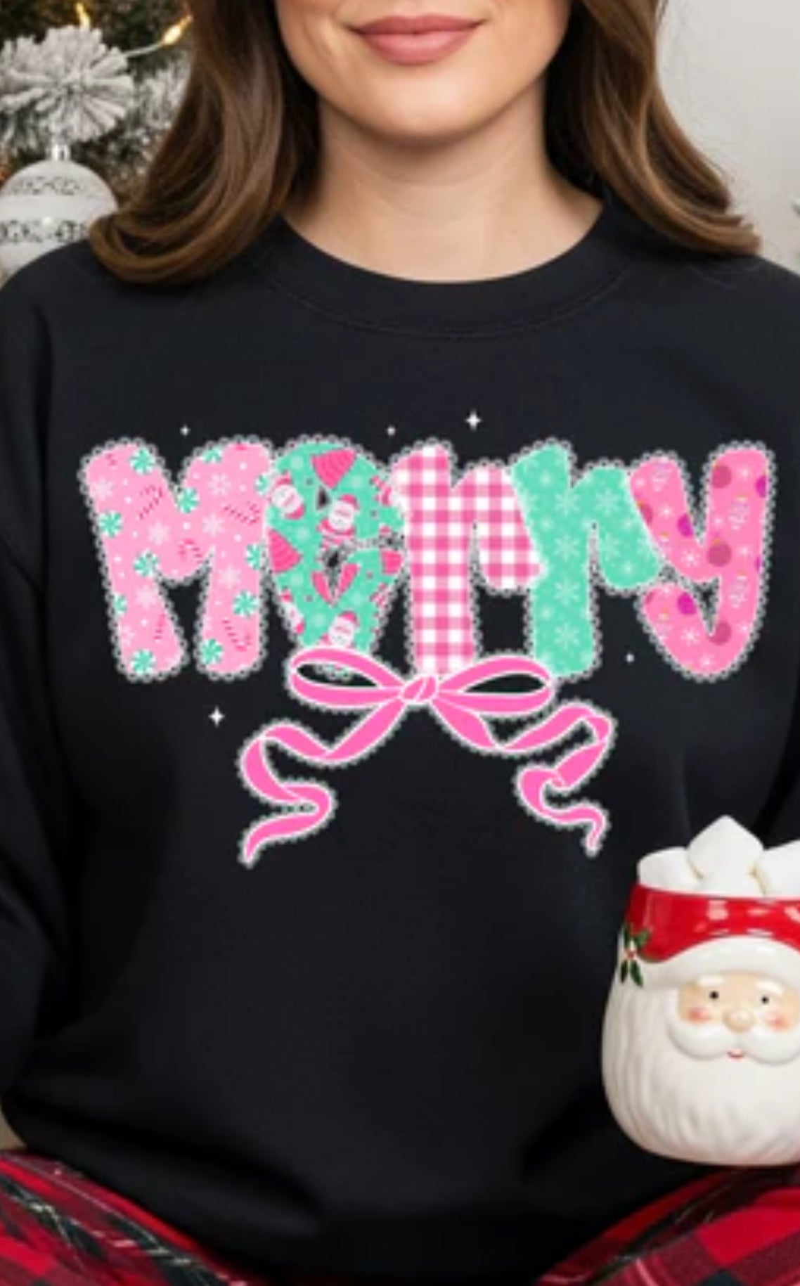 MERRY PASTEL BOW GLITTER TRANSFER