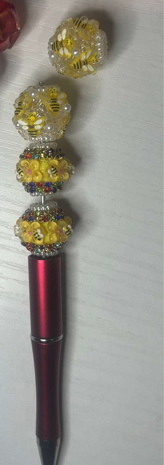 Fancy bee beads 5pk a