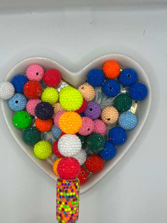 NEON clay 16mm rhinestone 5pk