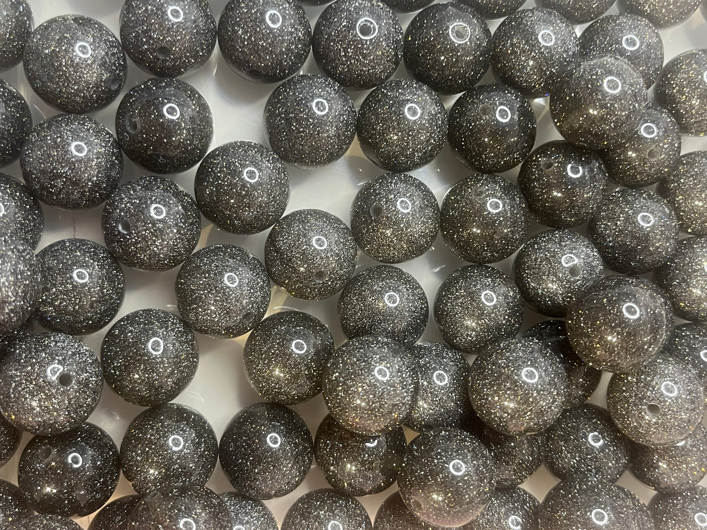 20mm glitter beads by type sold individually