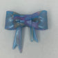 Blue swirl silicone bow