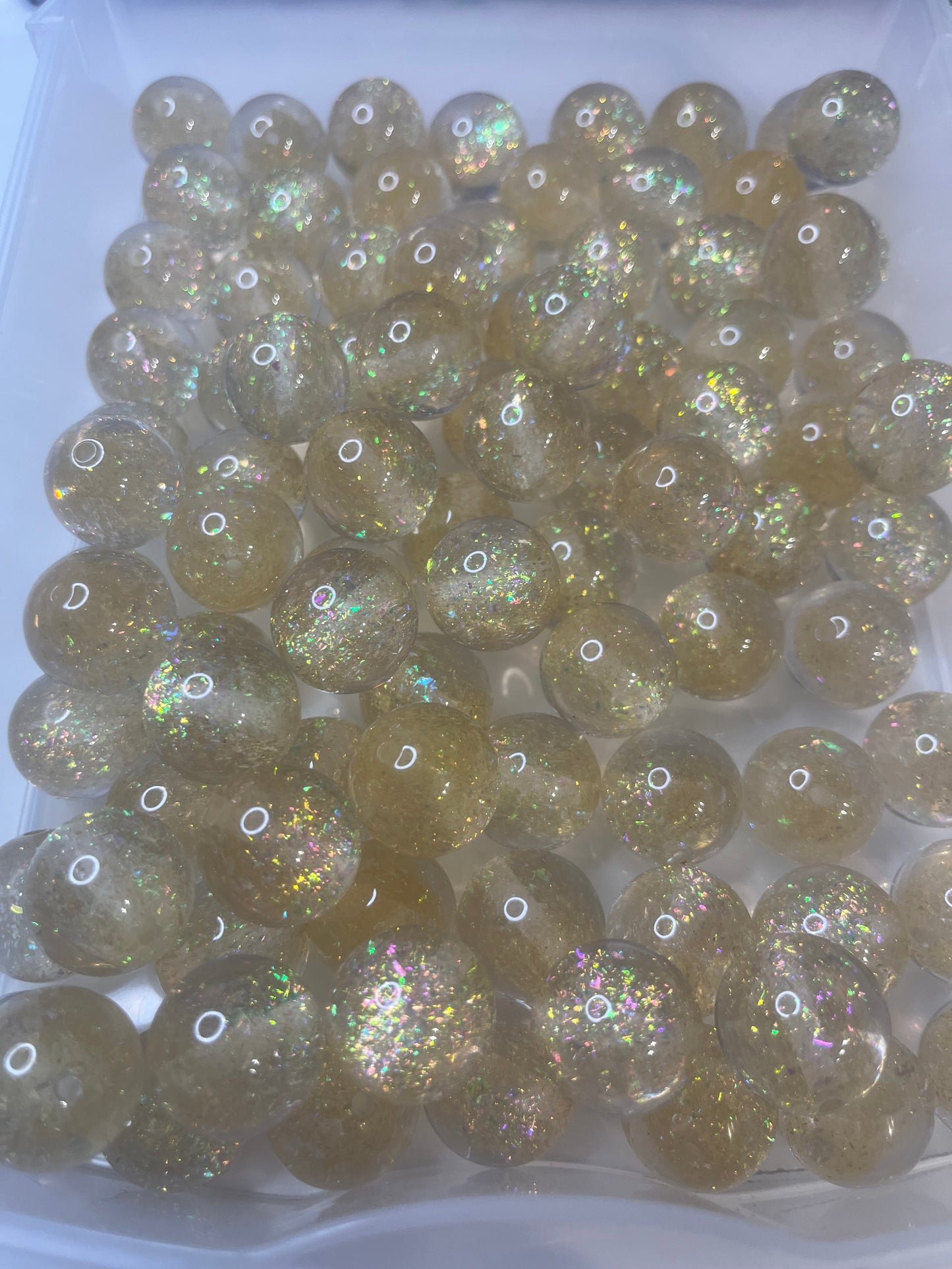 20mm glitter beads by type sold individually