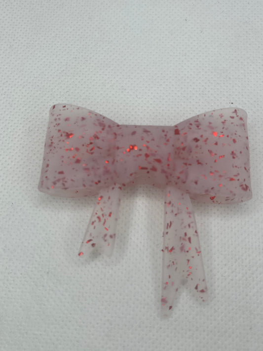 Red glitter silicone bow