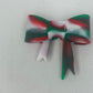 Red and green swirl silicone bow