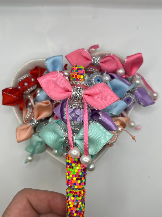 Fancy bows with pearls 2pack
