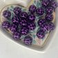 15mm purple checkered silicone bead