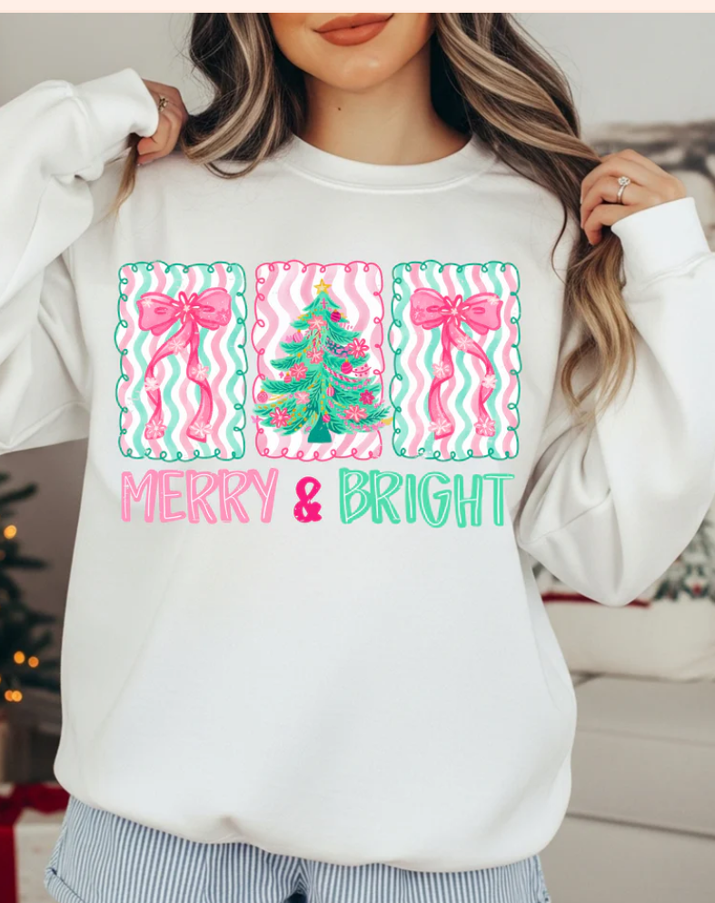 MERRY & BRIGHT PASTEL GLITTER TRANSFER