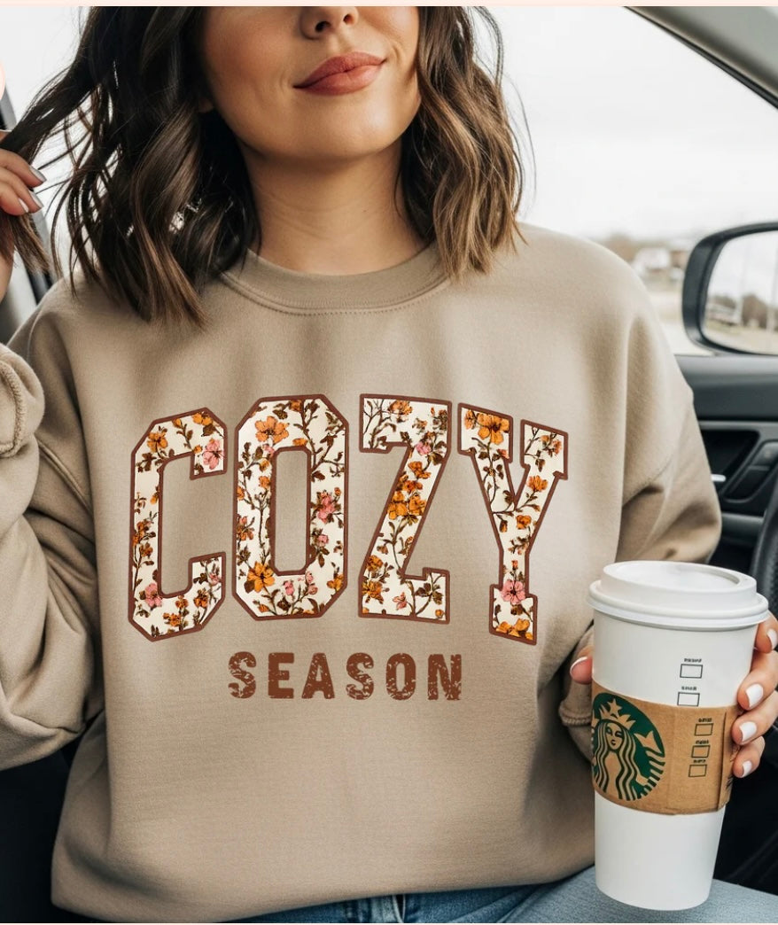 COZY SEASON GLITTER SCREEN PRINT TRANSFEE