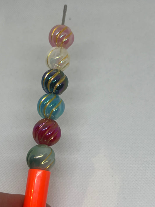 Mixed pumpkin beads with gold 10pk