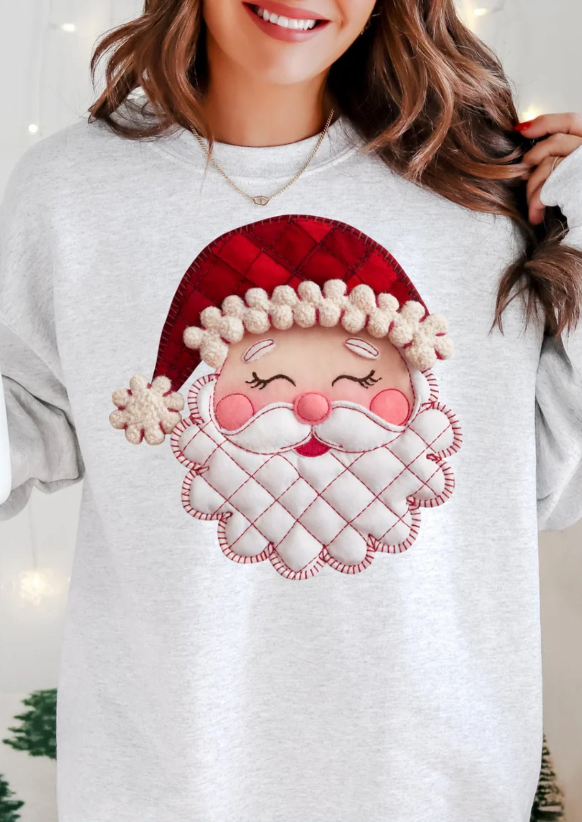 FAUX PUFF SANTA SCREENPRINT TRANSFER