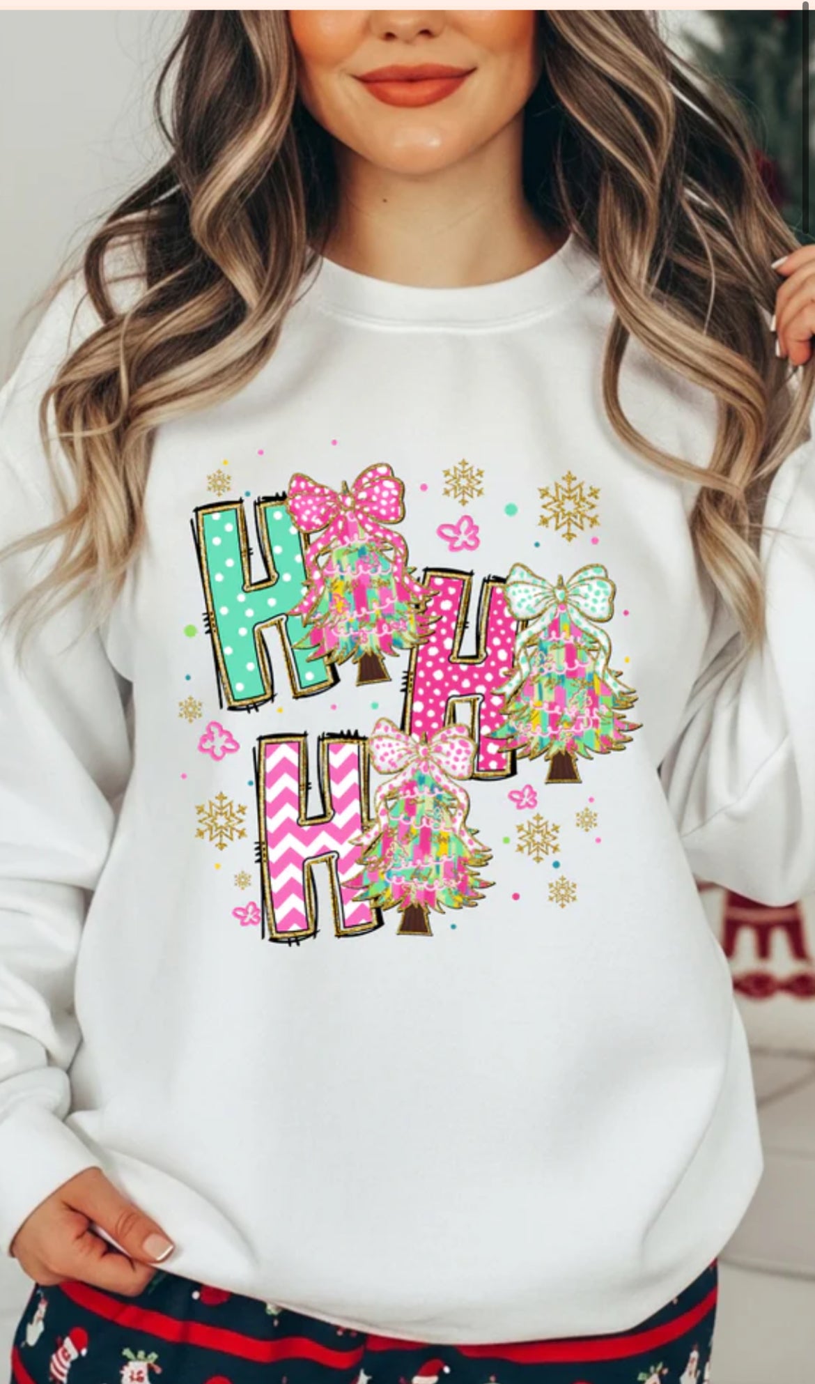 HO HO PASTEL GLITTER TRANSFER