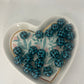 15mm solid blue glitter silicone bead