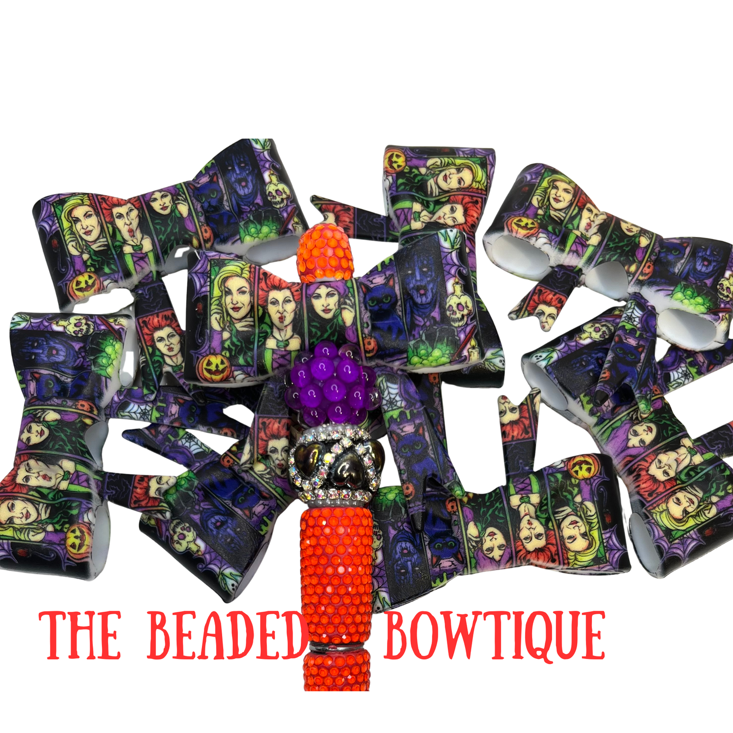 Exclusive hocus pocus printed silicone bow