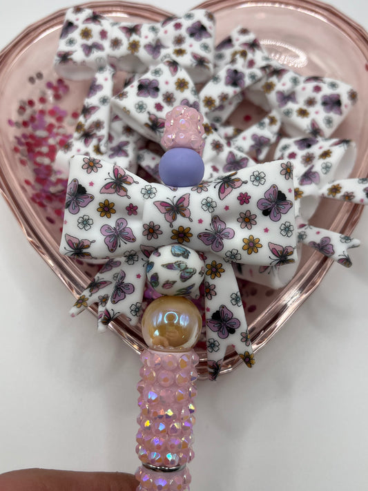 Butterfly silicone bow and matching beads
