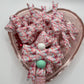 Pink butterfly’s silicone bow and matching beads SOLD INDIVIDUALLY!