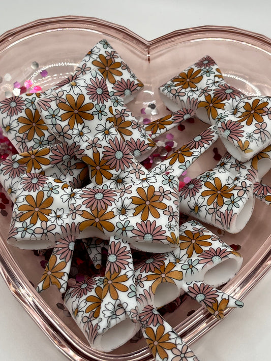 Colorful flower silicone bow