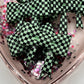 Light green solid checker bow
