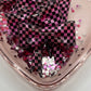 Pink swirl checker bow