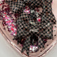 Brown glitter checker bow