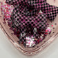 Pink glitter checker bow