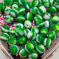 Mixed green/white 15mm silicone beads SOLD INDIVIDUALLY!
