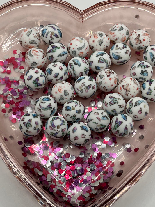 15mm silicone butterfly beads SOLD INDIVIDUALLY!!