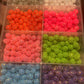 16mm glitter beads 10pk by color